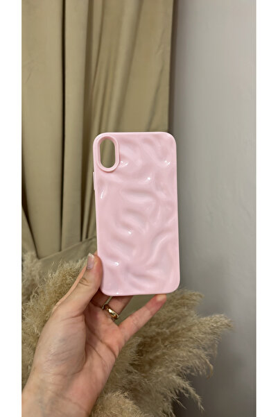 MioraCase İphone XR Uyumlu Pembe Dalgalı Silikon Kılıf