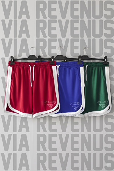 Vordevia Printed Unisex Retro Varsity Daily Training Sports Shorts 3-Pack