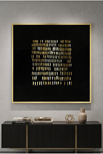 Jasmine Art Luxury Gold Geometric Wall Art | Framed Canvas Print with Gold Fo...