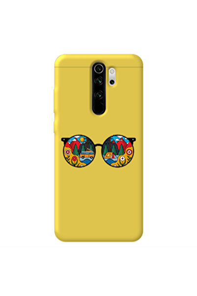 Other Xiaomi Redmi Note 8 Pro Round Glasses Yellow Colored Silicone TPU Θήκη