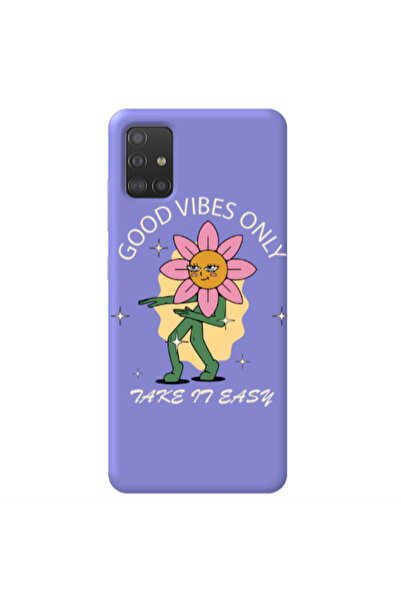 Other Samsung A71 Good Vibes Only Purple Colored Silicone TPU Θήκη