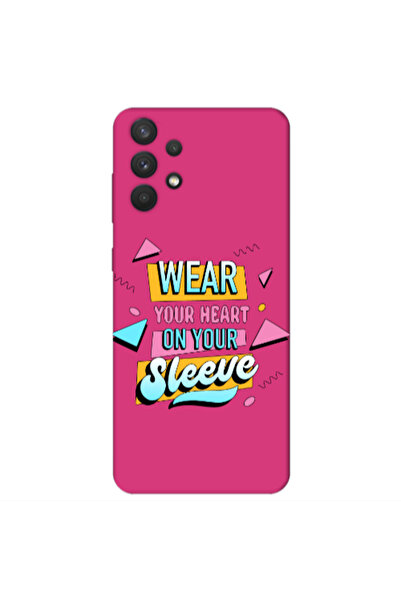 Other Samsung A32 4G Wear Your Heart Fuchsia Colored Silicone TPU Θήκη