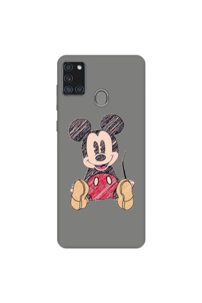 Other Samsung A21S Mickey mouse 2 Grey Colored Silicone TPU Θήκη