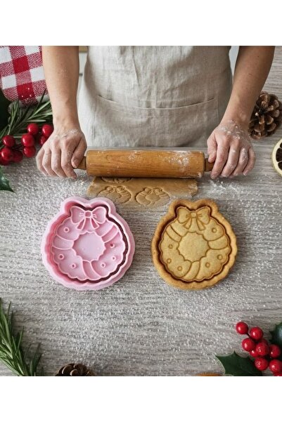 Onflow Bow Christmas Themed Cookie Mold Set - Special Design Printing Mold