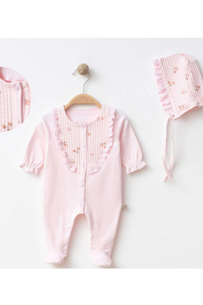 Mini Ropa Brodeli Jakarlı Kız Bebek Tulumu