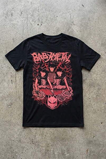 Köstebek Crna Babymetal unisex Y2K majica
