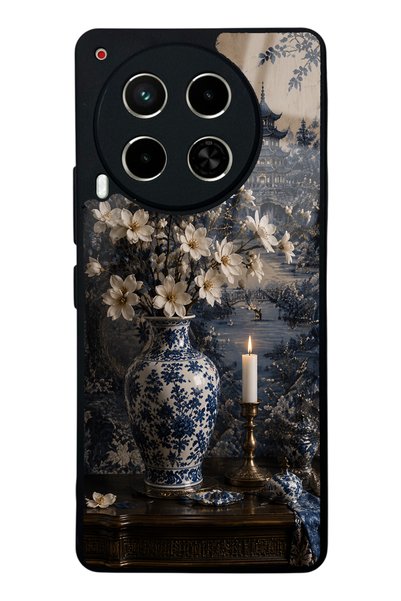 Spoyi Tecno Camon 30 Blue Pagoda Elegance Design Glossy Phone Case