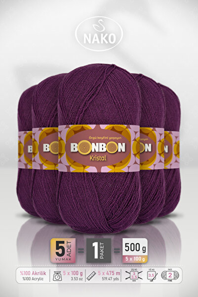 BONBON Κρύσταλ - Δαμασκηνί (98287) - Συσκευασία 5 τεμαχίων - 100γρ/475μ - Νήμ...