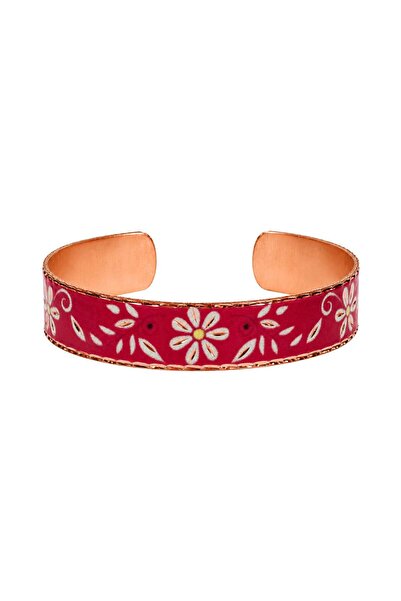 Zeynep Büyükbay Copper Red Floral Bracelet