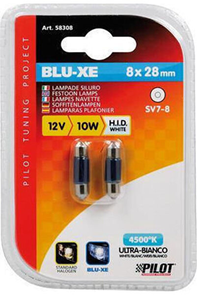 Lampa Λάμπες Αυτοκινήτου Blu-Xe Festoon SV7-8 12V 10W 2 τεμάχια