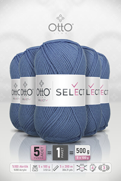 Otto Select - Apron Blue (9545) - 5-Pack - 100Gr/280M - Acrylic Hand Knitting...
