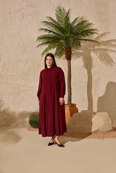 Aker Burgundy Godeli Modal Dress