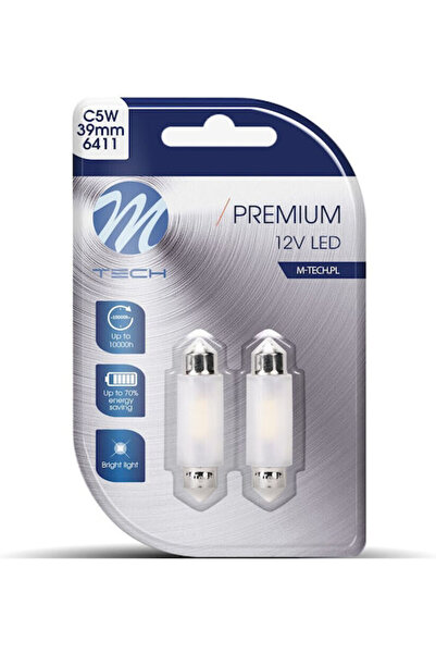 M-TECH Λάμπες Αυτοκινήτου C10W / C5W Canbus LED Λευκό 12V 2 τεμάχια