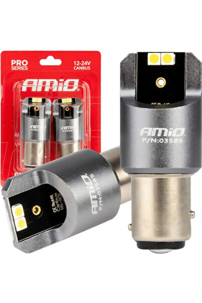 AMIO Λάμπες Αυτοκινήτου P21/5W Canbus LED 6000K Ψυχρό Λευκό 12-24V 2 τεμάχια