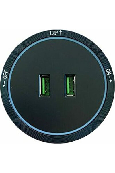 Other Αξεσουάρ 2xUSB για Υποδοχή Ράγας με Μπλε Φωτισμό LED Μαύρο 28528