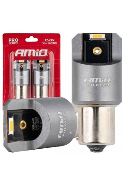 AMIO Λάμπες Αυτοκινήτου & Μοτοσικλέτας PY21W-BAU15s Canbus LED 6000K Πορτοκαλ...