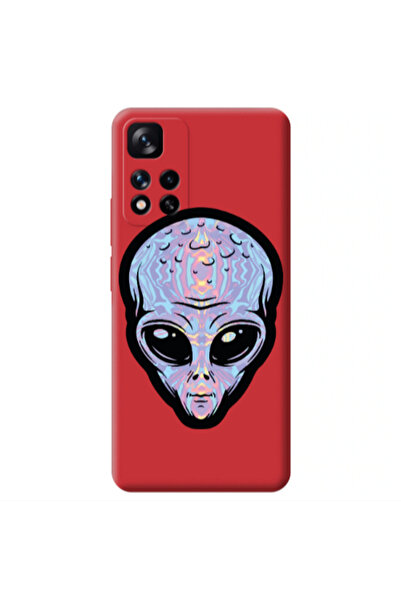 Other Xiaomi Redmi Note 11 Pro 5G Alien Red Colored Silicone TPU Θήκη
