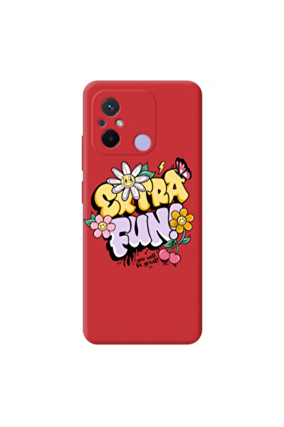 Other Xiaomi Redmi 12C Extra Fun Red Colored Silicone TPU Θήκη