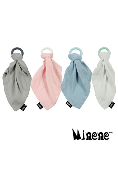Minene Μασητικό σιλικόνης με πανί Nani - Γκρι - Μπλε