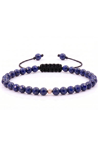 MANAVA Bratara cu bila de Aur 14k si Lapis-Lazuli fatetat