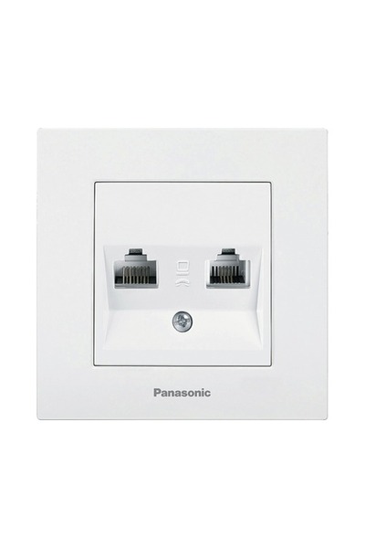 OEM Priză telefon și date RJ11 + RJ45 Panasonic Karre Plus, alb, incl. ramă