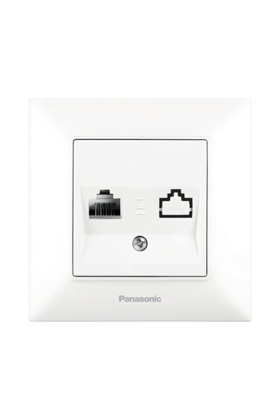 OEM Priză date RJ45 simplă Panasonic Arkedia Slim CAT5e, alb, incl. ramă