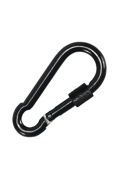 OEM Pösamo 80mm καραμπίνερ ασφαλείας με παξιμάδι, μαύρο γαλβανισμένο ατσάλι