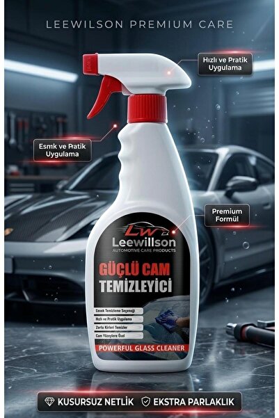 LeeWillson Güçlü Cam Temizleyici - Araç Camı Kireç ve Su İzi Sökücü - 500ml