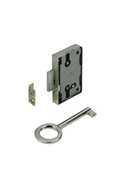 OEM Hettich furniture lock 60x43 mm, 1 key, nickel-plated
