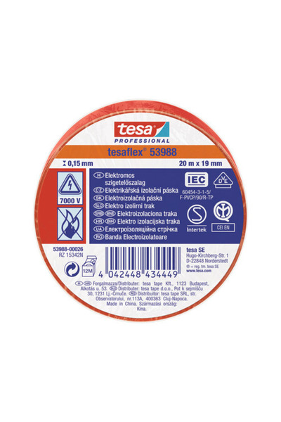 OEM Bandă electroizolatoare tesa roșie 19 mm x 20 m