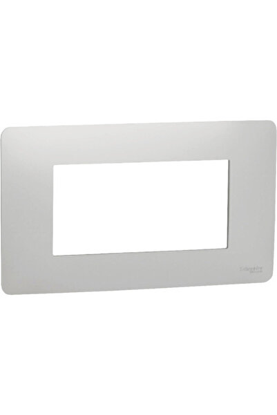 OEM Ramă aparataje Schneider Unica Studio 4 module, plastic nuanță aluminiu