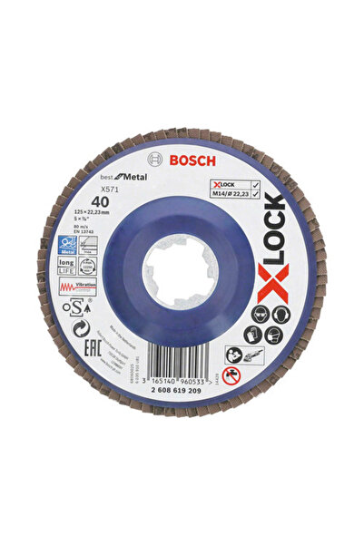 OEM Disc lamelar pentru șlefuit Bosch Zubehör Ø125mm, granulație 40, pentru m...