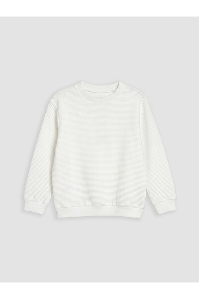 LC Waikiki Vizyon New Season Crew Neck Textured Boys' Sweatshirt