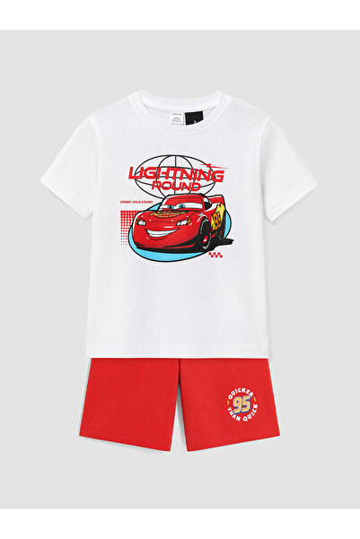 LC Waikiki Peak New Season Cars Printed Boys' Shorts Pajama Set