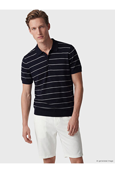 LC Waikiki Vizyon New Season Polo Neck Striped Men's Knitwear T-Shirt