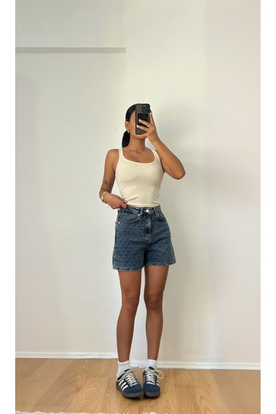 RMWEARCO Luna Self-Patterned Denim Shorts