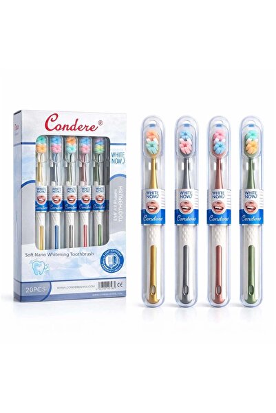 CASA JOY Periuță de dinți 20 bucăți/set, cu peri moi multicolori, 19 cm, cu c...
