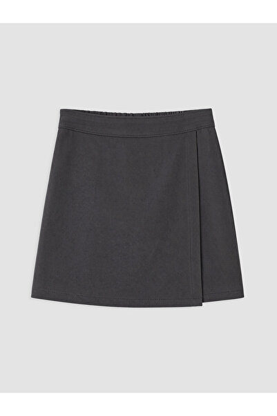 LC Waikiki Lcw Kids Gray Girls Gabardine Short Skirt