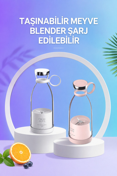 ÖZDELMARKT Cam Gövdeli Çevre Dostu Kablosuz Smoothie Blenderı