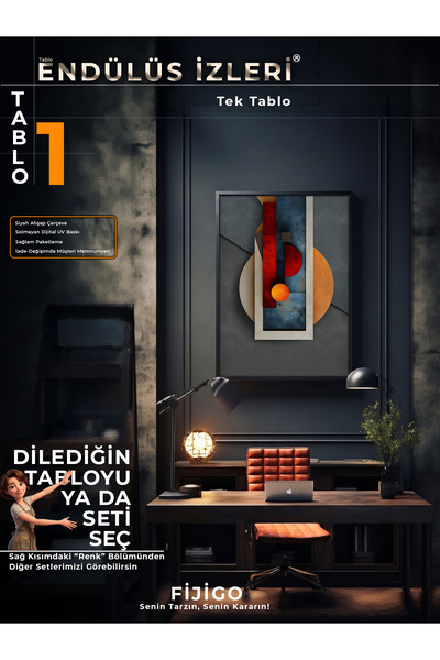 Çerçeveli Tek Tablo | Endülüs İzleri | Siyah Çerçeve | Kendi Tablo Setini Oluştur - Tablo 1