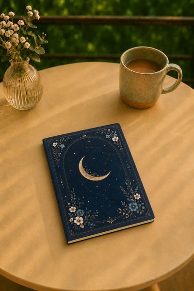 Sakin Sayfa Çiçekli Hilal Defter