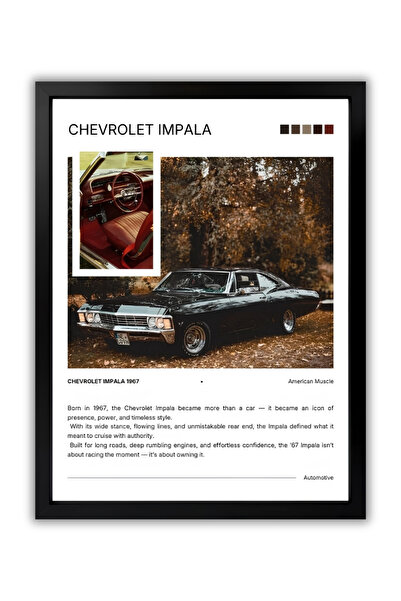 Visenart 1967 Chevrolet Impala Duvar Tablosu | Klasik Amerikan Araba Tablosu ...