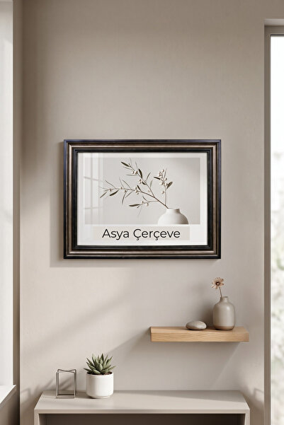 Asya Çerçeve Dekoratif Antik Desenli 21x30 A4 Sertifika Antik Desenli Plastik...