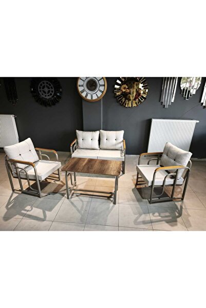 Serdemdizayn SERDEM CAPPUCCİNO METAL BAHÇE BALKON TAKIMI SANDALYE OTURMA GRUB...