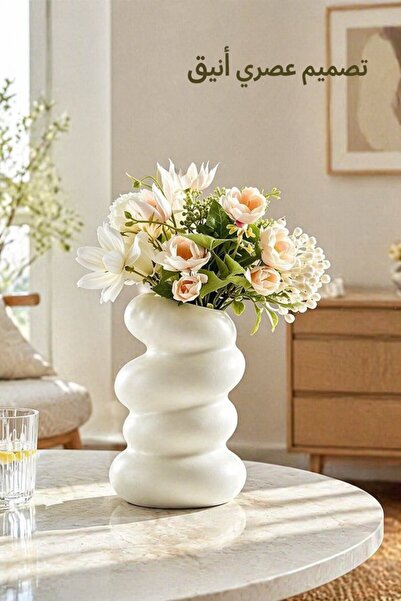 Generic One Piece Plastic Decorative Vase Small Spiral Design Home Table Livi...