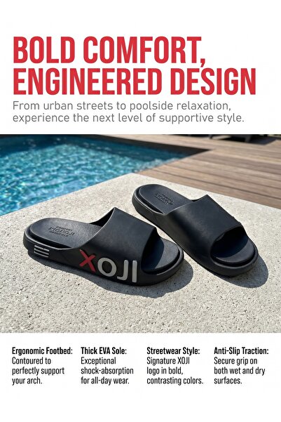 Khayrat Slipper Unisex Waterproof EVA Open Toe Slide Sandals, Striped Anti-Sk...