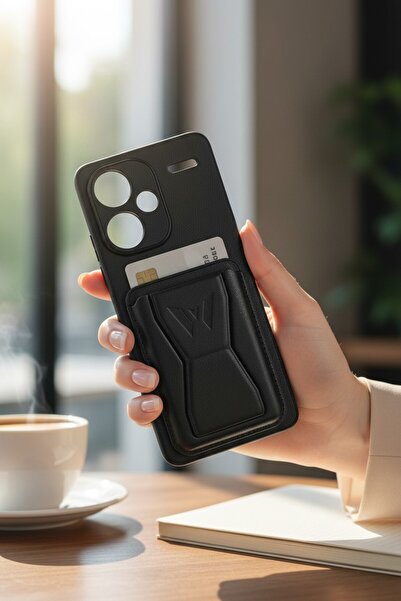 batuteknoloji Redmi Note 13 Pro Plus 5G Kartlıklı Standlı Suni Deri BTU Silik...