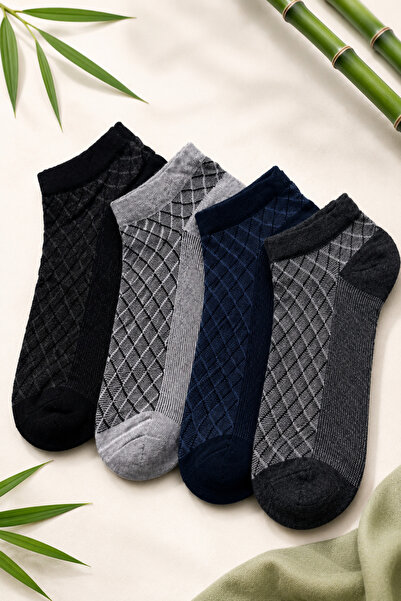 tibo 4 Pairs of Seamless Bamboo Summer Men's Booties Socks