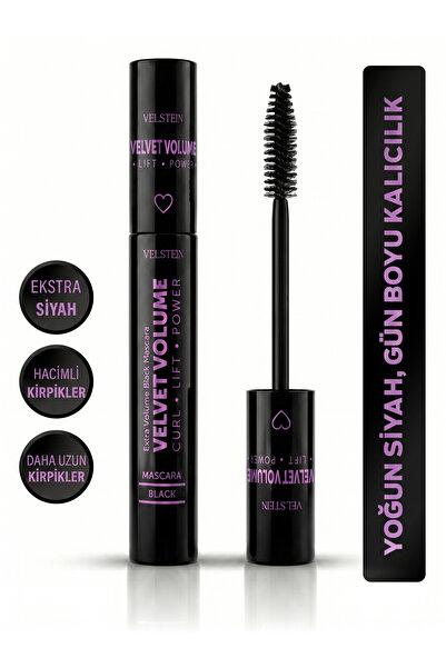 velstein Velvet Volume Ultra Siyah Maskara – Yoğun Hacim, Uzunluk ve Tek Tek ...