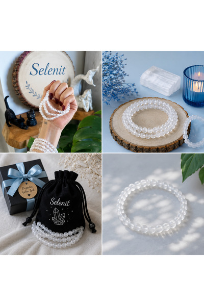 best bioenerji taş terapi Selenite Natural Stone Bracelet – Certified |   18 ...